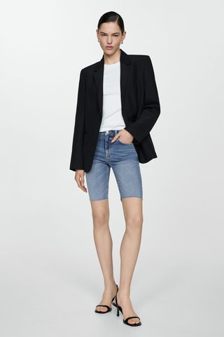 Bermuda en jean slim fit - Bleu