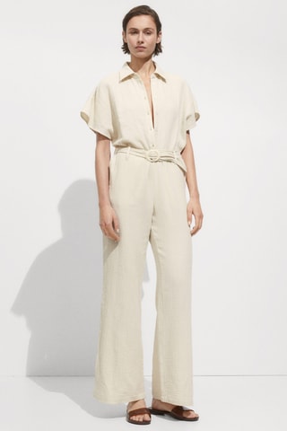 Combinaison avec ceinture - Ecru