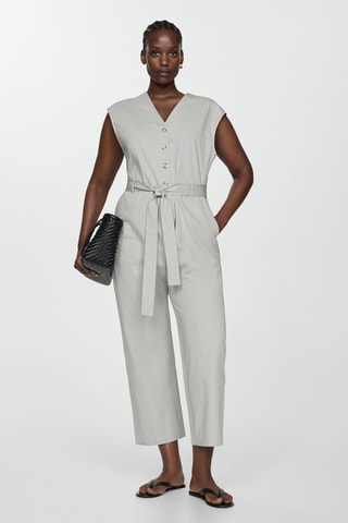 Combinaison noeud 100% coton - Gris clair chiné