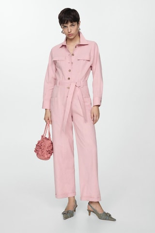 Combi-pantalon boutons - Rose pastel