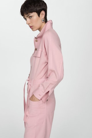 Combi-pantalon boutons - Rose pastel