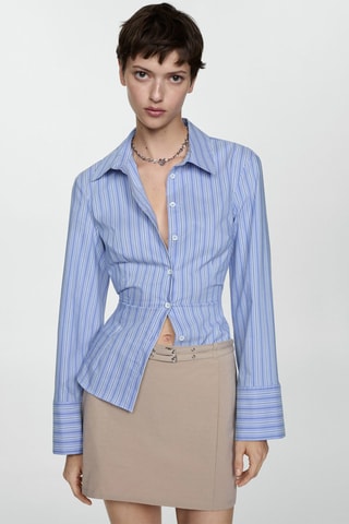Minijupe double ceinture - Beige