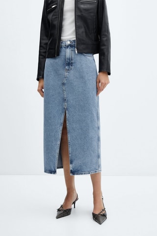 Jupe midi en jean - Bleu