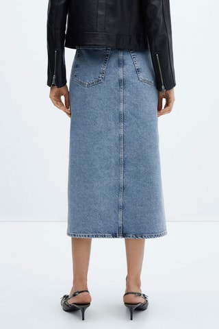 Jupe midi en jean - Bleu