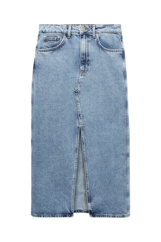 Jupe midi en jean - Bleu