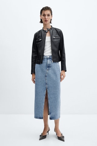 Jupe midi en jean - Bleu