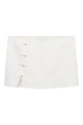 Minijupe boutons décoratifs - Ecru