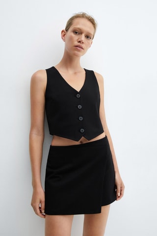 Minijupe portefeuille maille - Noir