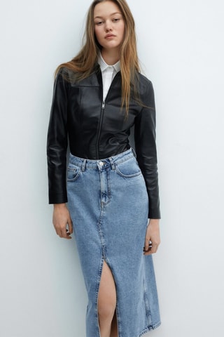 Jupe midi en jean - Bleu