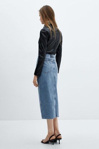Jupe midi en jean - Bleu