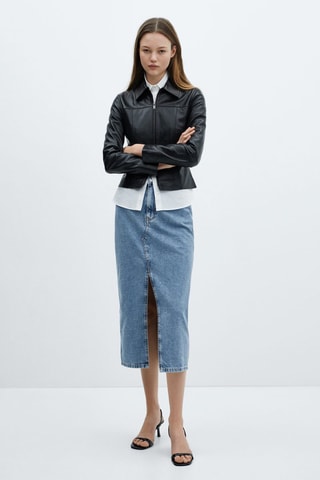 Jupe midi en jean - Bleu