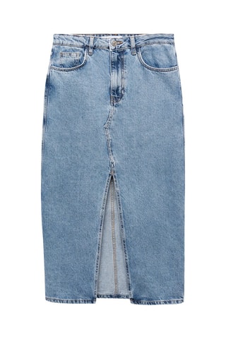 Jupe midi en jean - Bleu