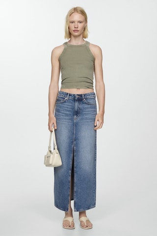 Jupe longue en jean - Bleu moyen