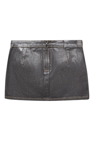 Minijupe foil taille basse - Gris