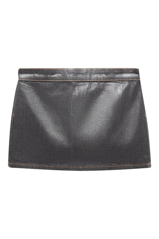 Minijupe foil taille basse - Gris