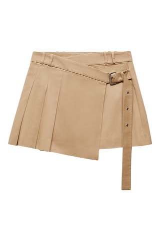 Jupe plissée boucle - Beige