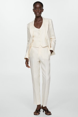Pantalon costume 100% lin - Ecru