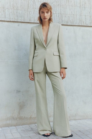 Pantalon costume Lyocell - Vert pastel