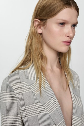 Blazer imprimé carreaux - Gris