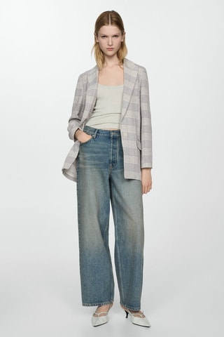 Blazer imprimé carreaux - Gris