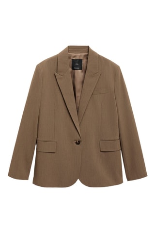 Blazer costume micro pied-de-poule - Marron
