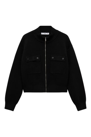 Veste maille poches - Noir