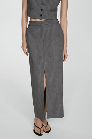 Jupe tailleur rayures tennis - Gris