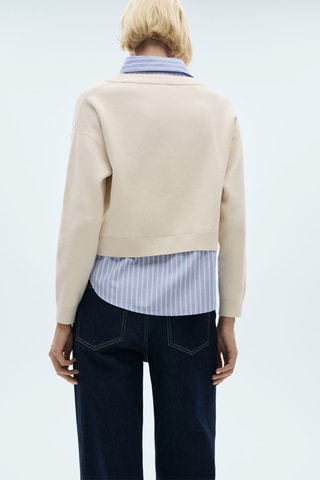 Pull-over chemise combiné - Écru