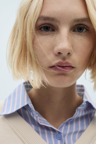 Pull-over chemise combiné - Écru
