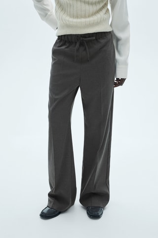Pantalon droit taille élastique - Gris