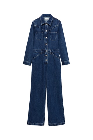 Combi-pantalon en jean - Bleu marine