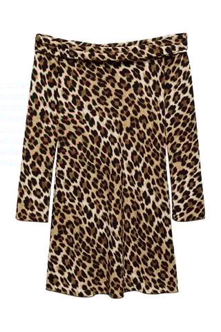 Robe imprimé léopard - Marron