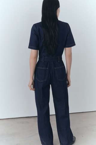 Combinaison en jean rinse wash - Bleu