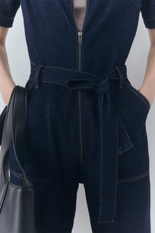 Combinaison en jean rinse wash - Bleu