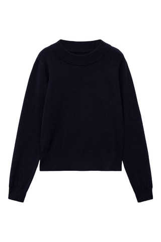 Pull-over droit col rond - Bleu marine