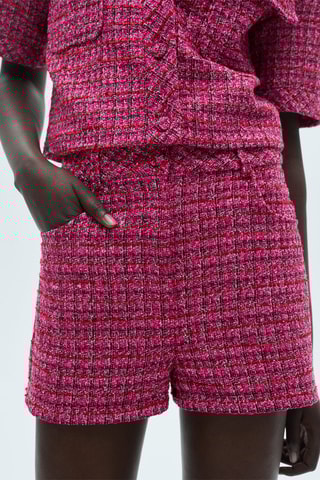Short tweed taille normale - Fuchsia