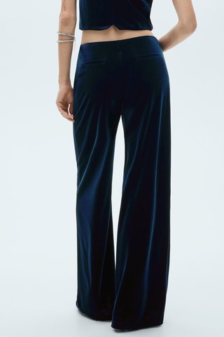Pantalon wideleg velours - Bleu nuit