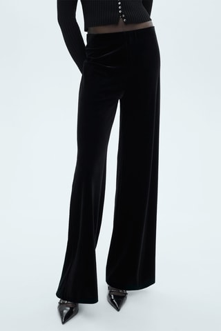 Pantalon wideleg velours - Noir