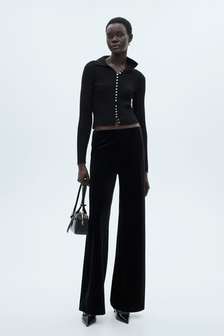 Pantalon wideleg velours - Noir