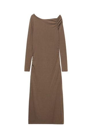 Robe asymétrique ouverture - Marron