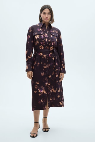 Robe chemisier imprimée - Violet
