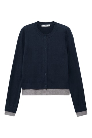 Cardigan combiné boutons - Bleu