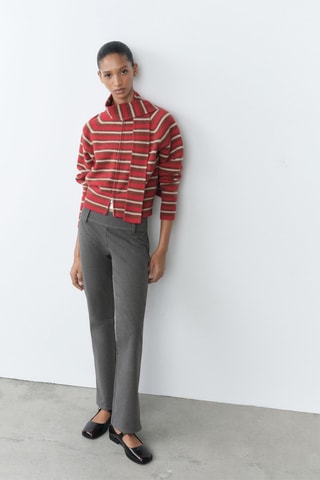 Pantalon évasé taille base - Gris foncé chiné