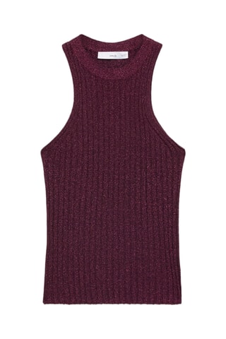 Top maille Lurex emmanchures américaines - Bordeaux