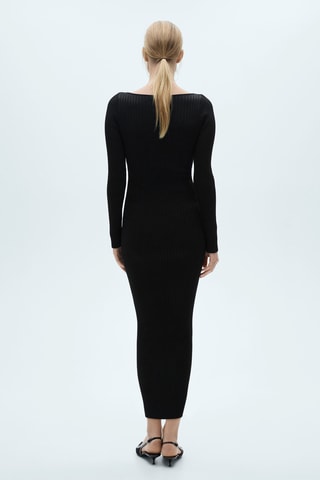 Robe maille détail métallique - Noir