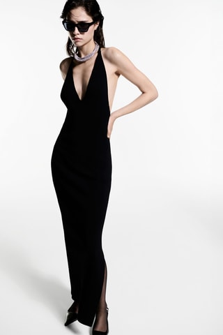 Robe longue fendue - Noir