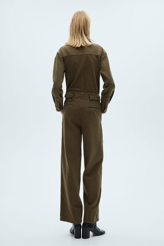 Combinaison denim ceinture - Kaki