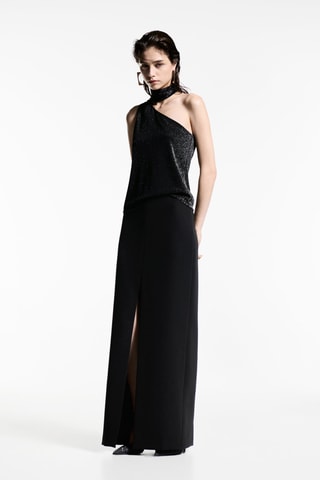 Top asymétrique Lurex - Gris