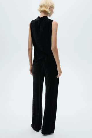 Pantalon droit en velours - Noir