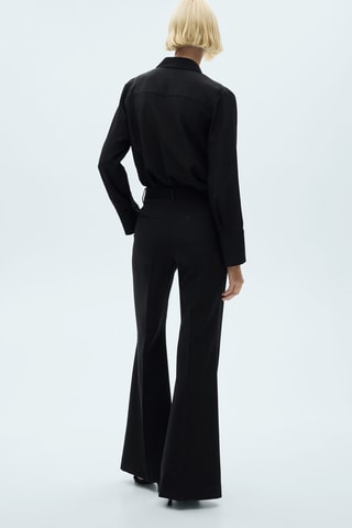 Pantalon costume détails satinés - Noir